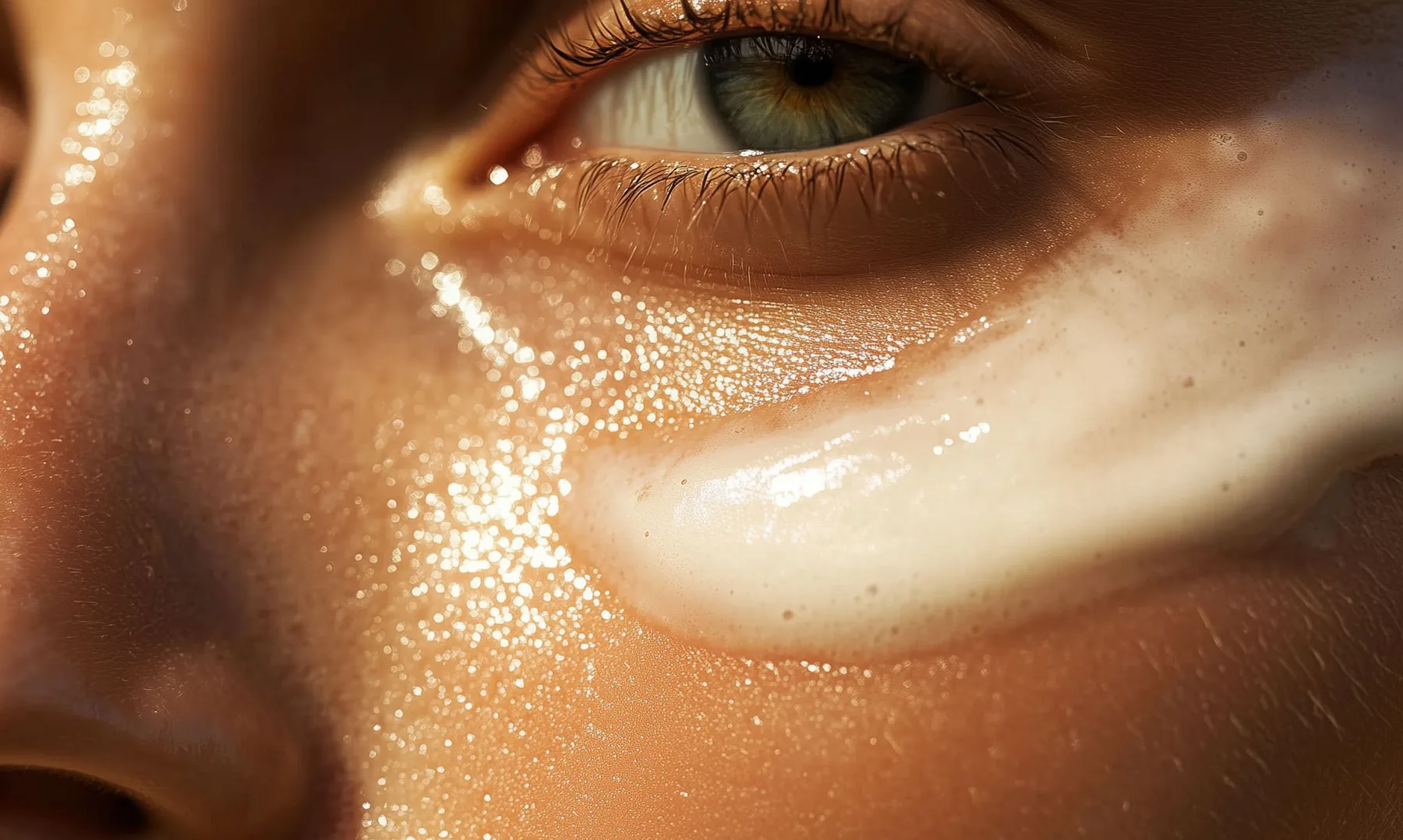 Close-up of clear, balanced skin after a clarifying facial treatment